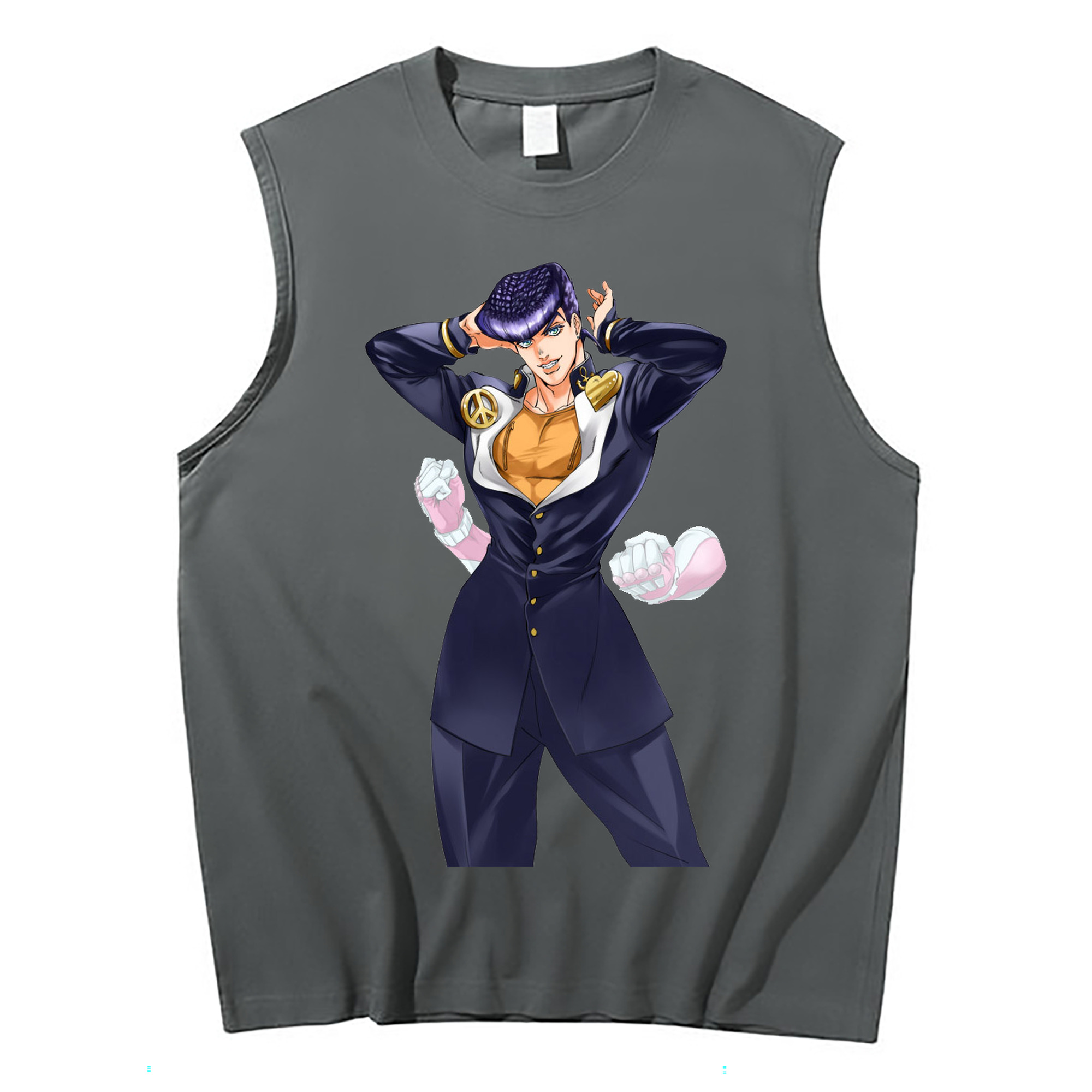 （画像用） ジョジョの奇妙な冒険 ひがしかた じょうすけ JoJo's Bizarre Adventure Higashikata Josuke コットン100％タンクトップ（フロントプリント）